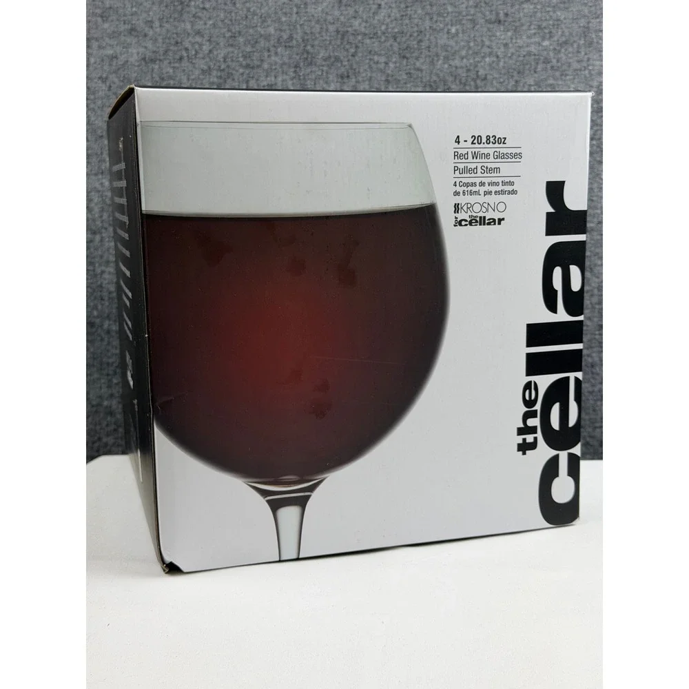 12 Krosno The Cellar Red Wine Glasses 3 Sets 4 Pulled Stem 20.83oz Poland Glass